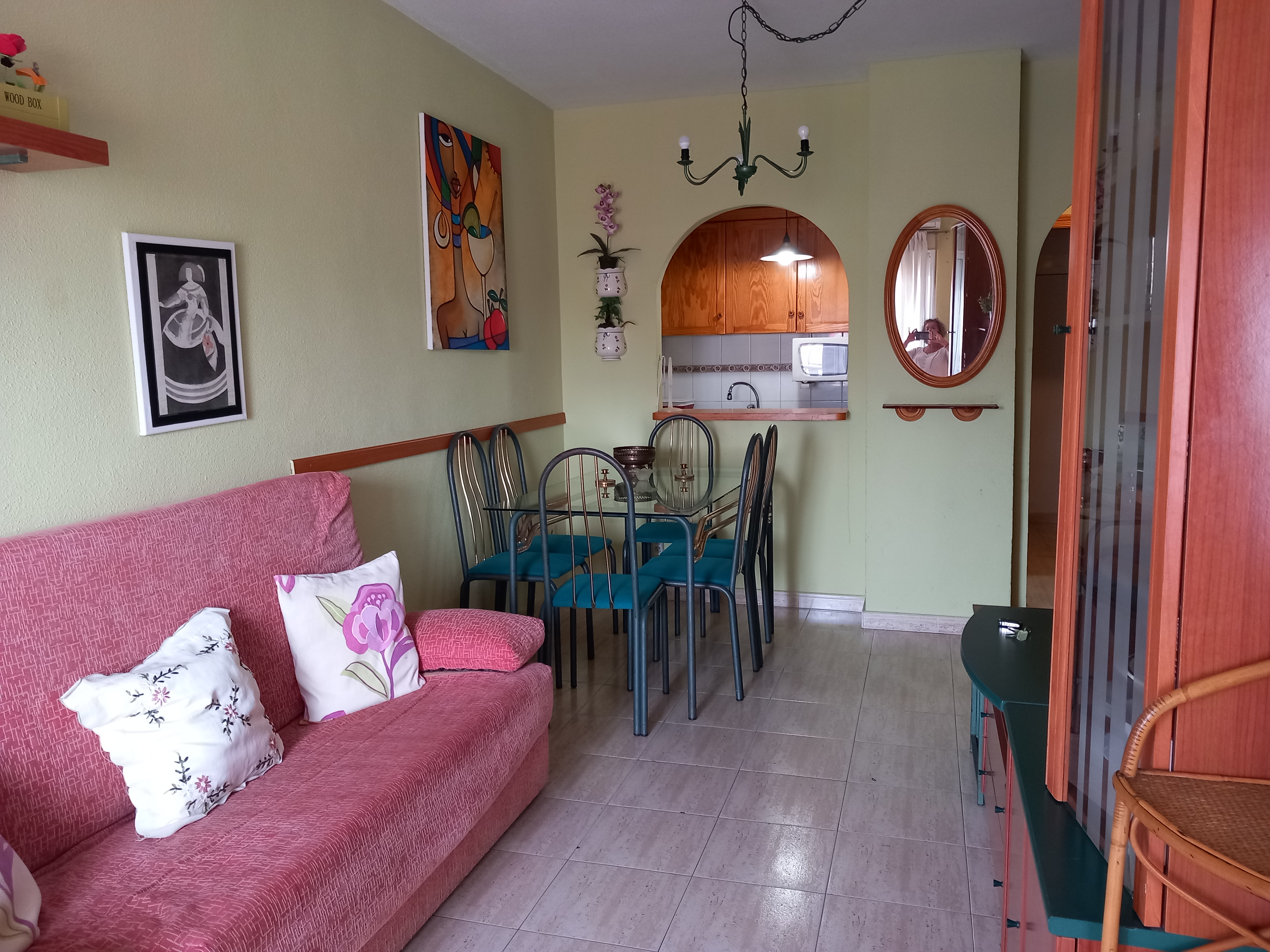 Salón con sofá cama